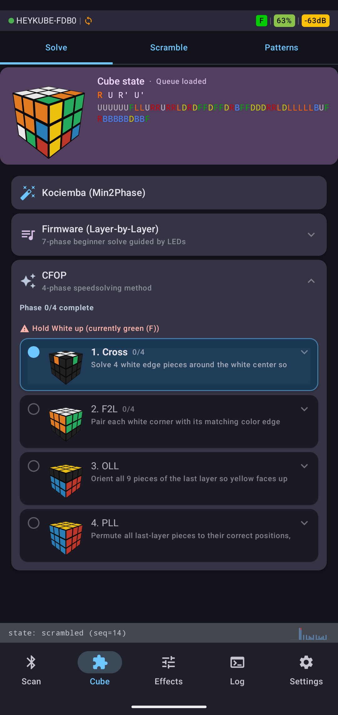 CFOP solve tab
